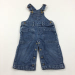 Mid Blue Denim Dungarees - Boys 6-9 Months