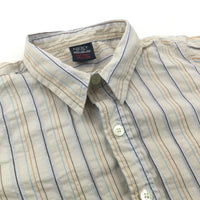 Light Brown Retro Striped Cotton Shirt - Boys 9-12 Months