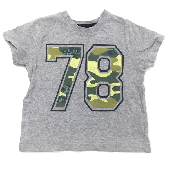 '78' Grey & Camo T-Shirt - Boys 18-24 Months