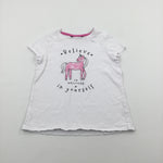 'Believe In Unicorns…' White & Pink T-Shirt - Girls 9-10 Years