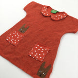 Donna Wildon Rabbits Orange Knitted Dress - Girls 9-12 Months