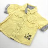 Anchor Yellow & Grey Cotton Shirt - Boys 0-3 Months