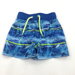 Sharks Blue Lightweight Shorts - Boys 6-9 Months