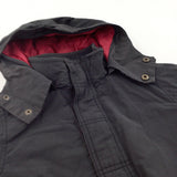 Black Fleece Lined Showerproof Coat with Hood - Boys 4-5 Years