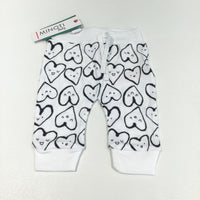 **NEW** Heart Faces Black & White Lightweight Tracksuit Bottoms - Girls 0-3 Months