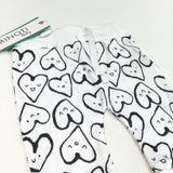 **NEW** Heart Faces Black & White Lightweight Tracksuit Bottoms - Girls 0-3 Months