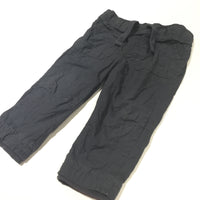 Charcoal Grey Lined Cotton Trousers - Boys 9-12 Months
