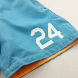 '24' Light Blue Swimming Shorts - Boys 9-10 Years