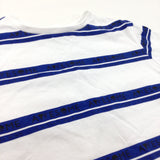 'Awesome' Blue & White Striped T-Shirt - Boys 9-10 Years