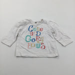 'Cute & Gorgeous' White Long Sleeve Top - Girls 0-3 Months