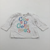 'Cute & Gorgeous' White Long Sleeve Top - Girls 0-3 Months