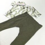 **NEW** Cacti Green & Cream T-Shirt & Jersey Trousers Set - Boys 0-3 Months