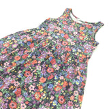 Colourful Flowers Dark Navy Lightweight Jersey Dress - Girls 4-6 Years