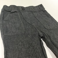 Grey Tweed Effect Cotton Twill Trousers - Boys 9-12 Months
