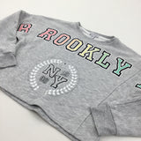 'Brooklyn' Sparkly Studs Cropped Grey Jersey Sweatshirt - Girls 9-10 Years