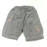 Flower Embroidered Mushroom Corduroy Lined Trousers - Girls Newborn