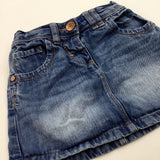 Mid Blue Denim Skirt With Adjustable Waistband - Girls 2-3 Years