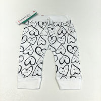 **NEW** Heart Faces Black & White Lightweight Tracksuit Bottoms - Girls 3-6 Months