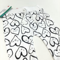 **NEW** Heart Faces Black & White Lightweight Tracksuit Bottoms - Girls 3-6 Months