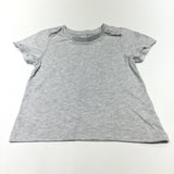 Grey Mottled T-Shirt with Frill Detail - Girls 5-6 Years