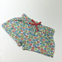 Flowers Colourful Jersey Shorts - Girls 6-9 Months