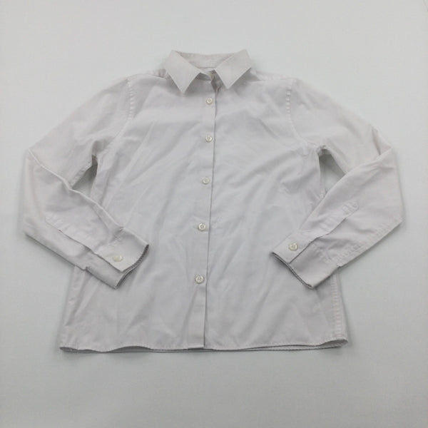 White Long Sleeve School Shirt - Boys 10-11 Years