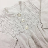 White Knitted Cardigan - Girls 0-3 Months