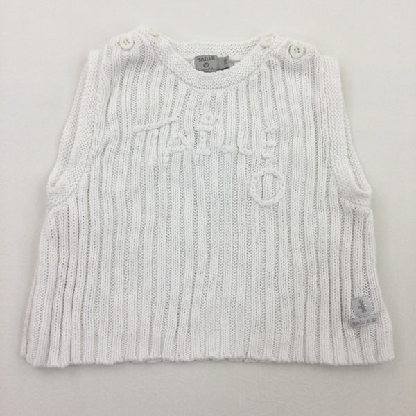 White Knitted Tank Top - Girls 0-3 Months