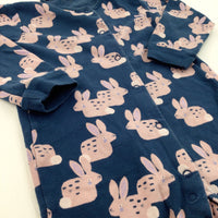 Bunnies Navy Jersey Onesie - Girls 2-3 Years