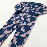 Bunnies Navy Jersey Onesie - Girls 2-3 Years