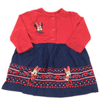 Minnie Mouse Red & Navy Dress - Girls 0-3 Months