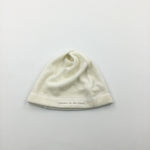 'Welcome To The World' Cream Hat with Button Top - Boys/Girls One Size