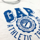 'GAP' logo White & Grey T-Shirt - Boys 8 Years