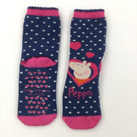 Peppa Pig Non Slip Socks - Shoe Size 2 (Approx)