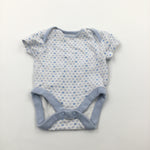 Stars Blue & White Short Sleeve Bodysuit- Boys First Size