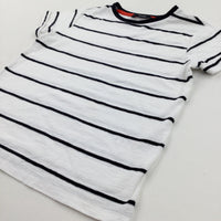 Black & White Striped T-shirt - Boys 7-8 Years