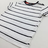 Black & White Striped T-shirt - Boys 7-8 Years