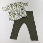 **NEW** Cacti Green & Cream T-Shirt & Jersey Trousers Set - Boys 6-9 Months