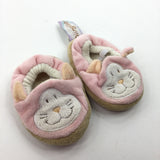 Cat Faces Pink Fleece Slippers - Girls 3-6 Months