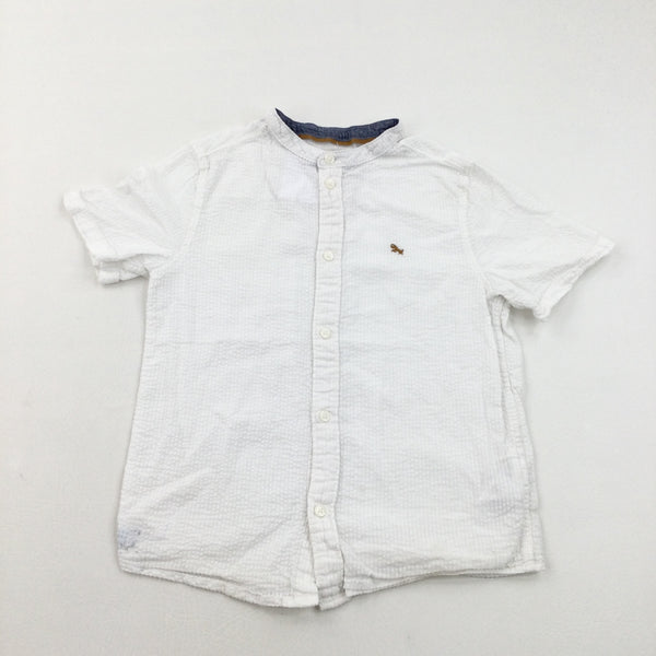 White Motif Short Sleeve Shirt - Boys 7-8 Years