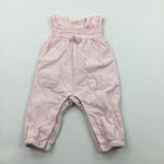 Baby Pink Corduroy Short Sleeve Romper with Bow - Girls Newborn