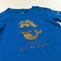''Dolphin Adventure' Glittery Beads Blue T-Shirt - Girls 9-12 Months