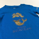 ''Dolphin Adventure' Glittery Beads Blue T-Shirt - Girls 9-12 Months