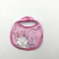 'My Little Bunny' Appliqued Pink Bib- Girls Newborn