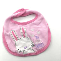 'My Little Bunny' Appliqued Pink Bib- Girls Newborn