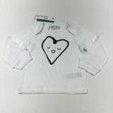 **NEW** Heart Face Black & White Long Sleeve Top - Girls 9-12 Months