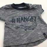 #Hangry' Crocodile Navy T-Shirt - Boys Newborn