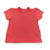 Coral Pink/Red T-Shirt - Girls Newborn
