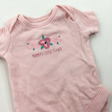 'Mummy's Little Flower' Pink Short Sleeve Bodysuit - Girls Tiny Baby