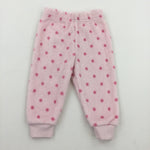 Fluffy Pink Spotty Pyjama Bottoms - Girls 6-9 Months